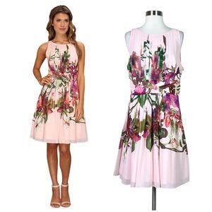 Ted Baker | Carlii Floral Print Pink Fit Flare Cocktail Dress TB 5 US 12 Dress